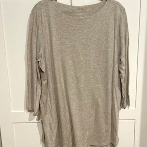 J.Jill purejill Boatneck Cotton and Modal Rayon Tunic Tan Color Size Large